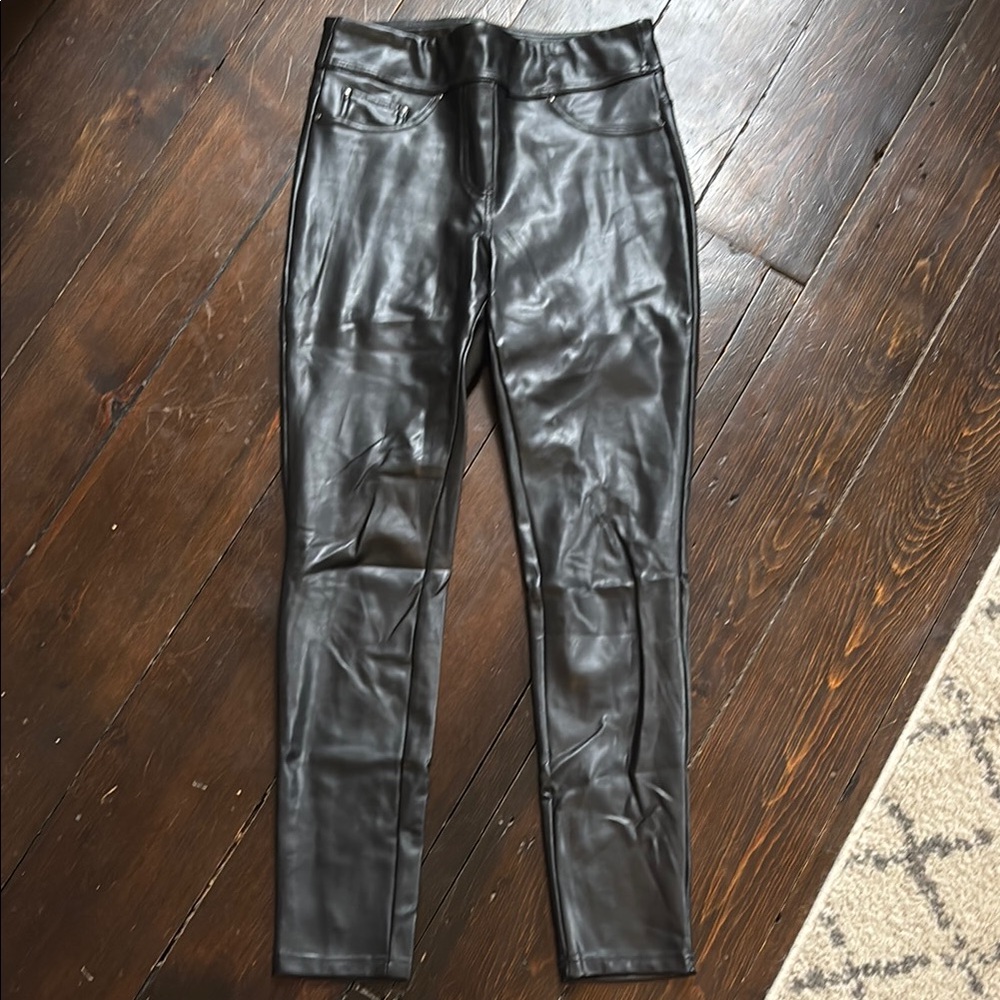 Laundry By Shelli Segal Black Pull-On Leather Pants